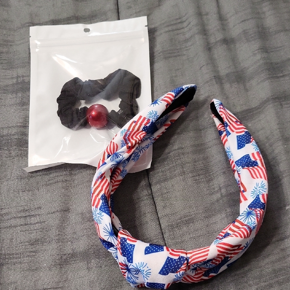 Patriotic Headband and Scrunchie Set